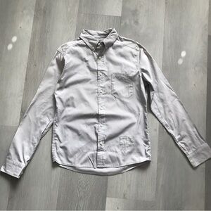 ALLSAINTS MENS SHIRT GRAY CASUAL BUTTON LONG SLEEVE MENS SMALL